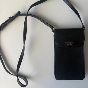 Kate Spade Black Leather Phone Crossbody